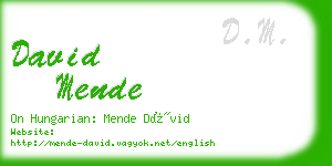 david mende business card